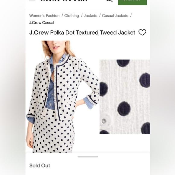 J. Crew Spring Jacket in Polka Dot Textured Tweed Size 4 White 100% Cotton NWOT - Picture 8 of 8
